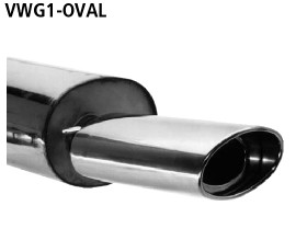 Einfach-Endrohr oval 153 x 95 mm