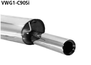 Einfach-Endrohr 1x Ø 90 mm