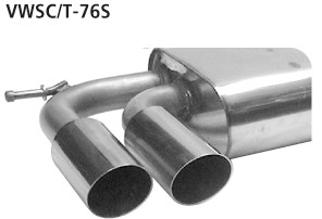 Doppel-Endrohr LH 2x Ø 76 mm 20° schräg geschnitten
