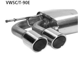 Doppel-Endrohr LH 2x Ø 76 mm 20° schräg geschnitten mit Lippe