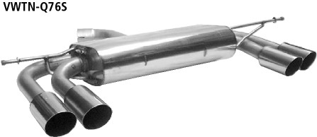 Double Tailpipe LH+RH 2x Ø 76 mm 20° angled cut