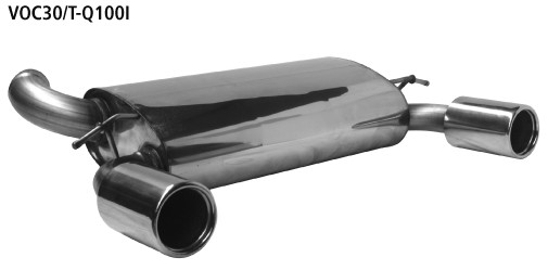 Single Tailpipe LH+RH 1x Ø 100 mm
