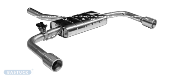 Single Tailpipe LH+RH 1x Ø 100 mm with inward curl - with exhaust flap
