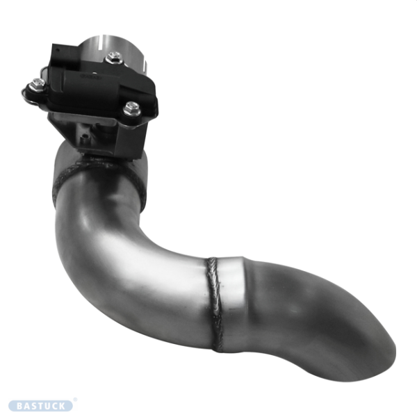 Tailpipe 1x 63 mm 90° downwards for original rear apron - with exhaust flap