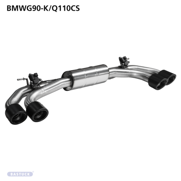 Doppel-Endrohr LH+RH Ø 110 mm Carbon 25° schräg - für Serien-Abgasklappen