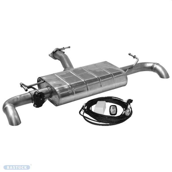 Einzel-Endrohr LH+RH 1x Ø 63 mm mit Abgasklappe